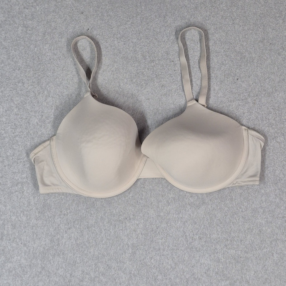PINK Women Bra 40D Beige T Shirt Lightly Lined Underwired Strap Adjustable